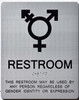 Gender Neutral Symbols Restroom Wall Signage (Silver)