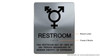 Gender Neutral Symbols Restroom Wall  (Silver)
