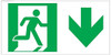 RUNNING MAN DOWN ARROW Sign -Adhesive Sign (Photoluminescent ,High Intensity