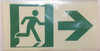 SIGN RUNNING MAN RIGHT ARROW EXIT  -Adhesive  (Photoluminescent ,High Intensity