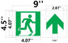 SIGN RUNNING MAN FORWARD ARROW  -Glow-In-The-Dark High Intensity-Adhesive EXIT  (Photoluminescent ,High Intensity