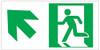 RUNNING MAN UP LEFT EXIT Sign -Glow-In-The-Dark High Intensity-Adhesive Sign (Photoluminescent ,High Intensity