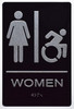 Women ACCESSIBLE Restroom Sign -Tactile Signs  The Sensation line  Braille sign