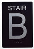 Stair b Sign -Stair Number Sign Black