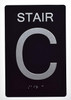 Stair C Sign -Stair Number Sign Black