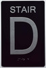 Stair D Sign -Stair Number Sign Black