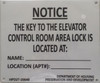 ELEVATOR ROOM SIGNS