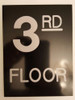 SIGN Floor number - Three (3)  Engraved (PLASTIC)