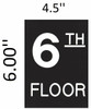 Floor number Six (6)  Engraved (PLASTIC)