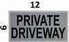 Private Driveway Sign (Aluminium Reflective, White 6x12)