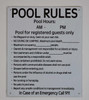 Pool Rules and Pool Hours Signage , with Symbol