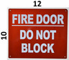 SIGN FIRE Door DO NOT Block