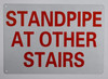 SIGN Standpipe at Other Stairs Sign