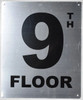 floor number sign silver
