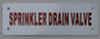 Sprinkler drain valve SIGNAGE