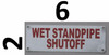 SIGN Wet Standpipe Shut-Off Sign