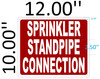 SIGN Sprinkler Standpipe Connection sign