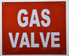 Gas Valve Sign (Aluminium Reflective, RED 10x12)