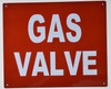 Gas Valve Sign (Aluminium Reflective, RED 10x12)