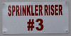 Sprinkler Riser #3 Sign (Aluminium Reflective !!!, White 3X6)