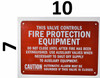 This Valve Controls FIRE Protection Equipment FIRE DEPT SIGNAGE