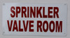 Sprinkler Valve Room SIGNAGE