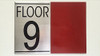 FLOOR NINE 9 SIGN -Delicato line