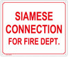 SIAMESE CONNECTION FOR FIRE DEPARTMENT -SIGN