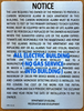 ALL ELECTRIC BUILDING: Carbon monoxide detector notice NO GAS SERVICE TO BUILDING(8.5X11, SILVER ,27-2046.1)