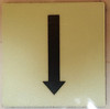 PHOTOLUMINESCENT DOOR IDENTIFICATION LETTER "One Arrow Down size" Sign/ GLOW IN THE DARK "DOOR NUMBER" Sign