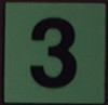 PHOTOLUMINESCENT DOOR IDENTIFICATION NUMBER (THREE) Signageage/ GLOW IN THE DARK "DOOR NUMBER" Signageage