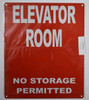 Elevator Room Sign (Red, Reflective, Aluminium )