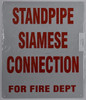 Standpipe Siamese Connection for FIRE DEPT Sign