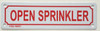 OPEN SPRINKLER SIGN ( ALUMINIUM 2X7 )