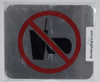 NO Drink and Food Symbol  (Brush Silver,Double Sided Tape, Aluminium-Rust Free)-The Gallery LINE
