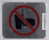 NO Drink and Food Symbol Sign (Brush Silver,Double Sided Tape, Aluminium-Rust Free)-The Gallery LINE