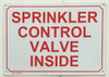Sprinkler Control Valve Inside Sign