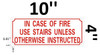 SIGN In CASE of FIRE USE Stairs Unless Otherwise INSTRUCTED