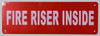 FIRE Riser Inside Sign