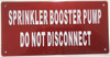 Sprinkler Booster Pump Sign