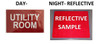SIGN Utility Room  (red Reflective,Aluminum, )