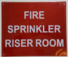 FIRE DEPT SIGNAGE FIRE Sprinkler Riser Room -( Reflective !!! Aluminum, )