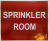 SPRINKLER ROOM SIGN- RED - ( Reflective !!! ALUMINUM)