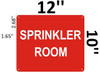 SIGN SPRINKLER ROOM - RED - ( Reflective !!! ALUMINUM)