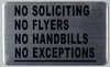 NO Soliciting NO Flyers NO HANDBILLS Signageage