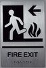 FIRE EXIT Left Arrow Signage -Tactile Signages -The Sensation line  Braille Signage