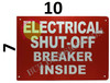 SIGN Electrical Shut-Off Breaker Inside Sign