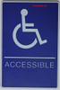 ADA-Braille Tactile , Legend"(Handicapped) ACCESSIBLE" with Wheelchair/Handicapped Graphic  - The deep Blue ADA-line