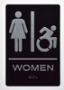 ADA Women Accessible Restroom  with Braille and Double Sided Tap -Tactile s  The Standard ADA line