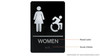 ADA Women Accessible Restroom Signage with Braille and Double Sided Tap -Tactile Signages  The Standard ADA line  Braille Signage